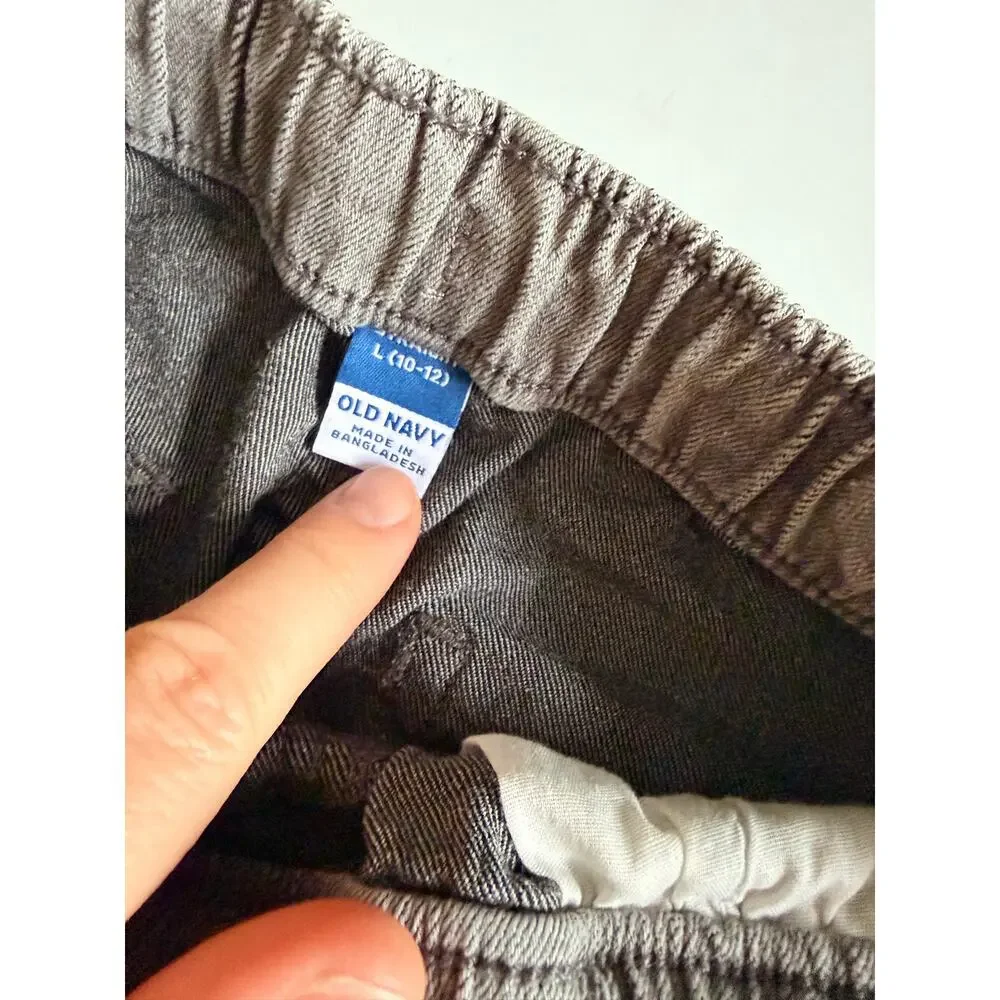 Old Navy Boys Wow Pull-On Straight Leg Jeans - Gray L (10-12)